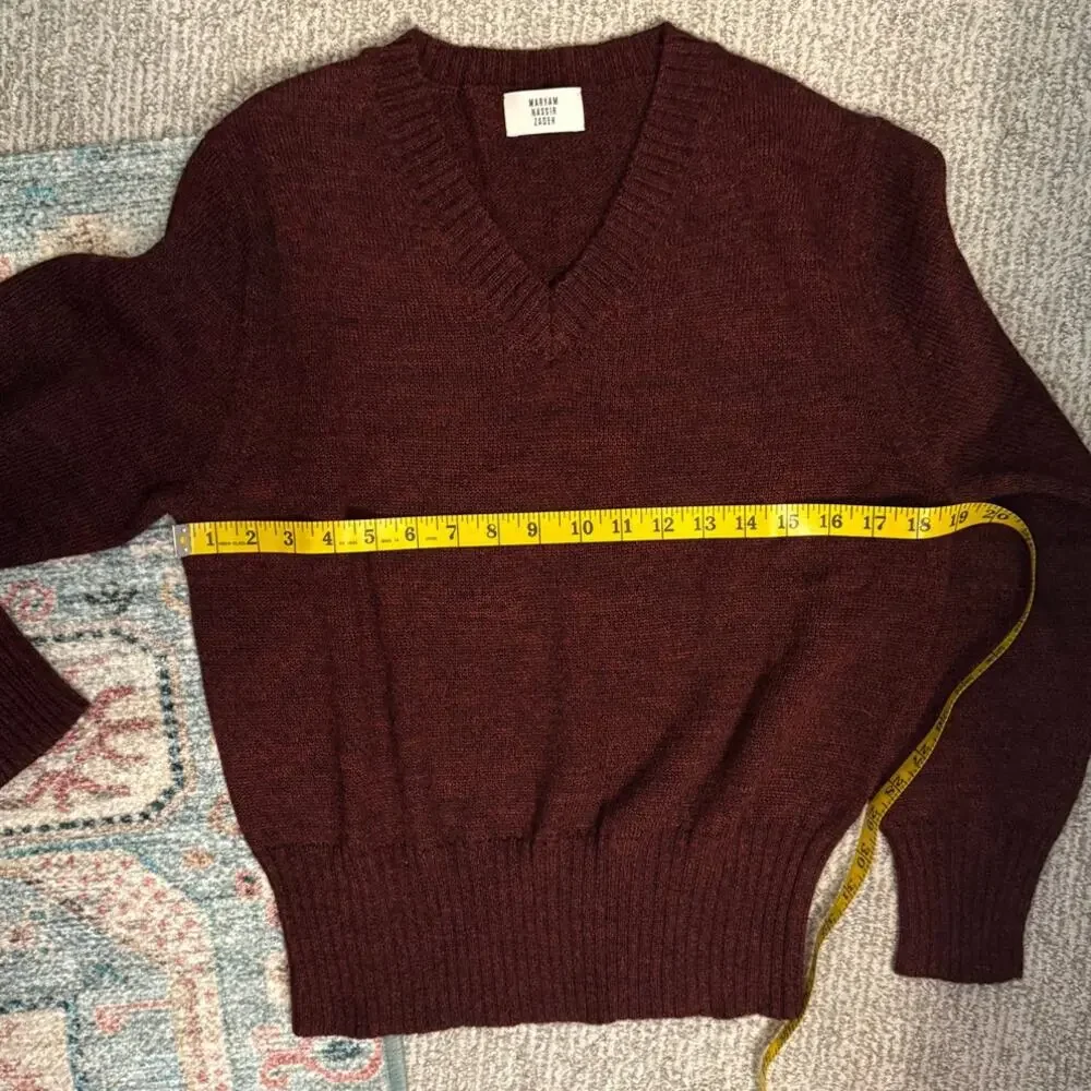 MARYAM NASSIR ZADEH – Annora Sweater Merlot Maroon - Large (New)